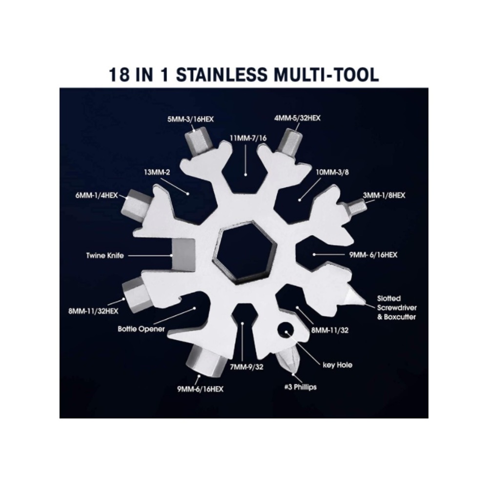 Snowflake Multitool Keychain Screwdriver - Picture 4 of 5